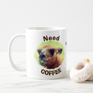 Need Coffee Humour Llama Personalised Coffee Mug
