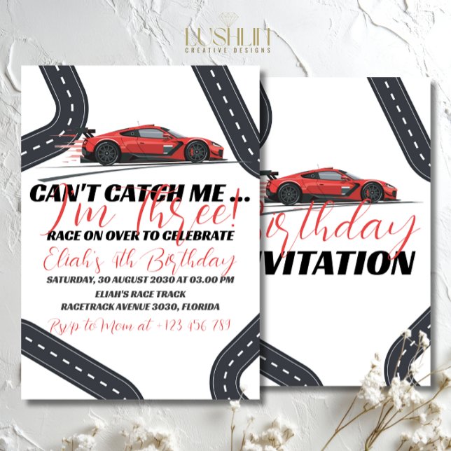 Need for Speed Birthday Race Red Car Party Invitation (Creator Uploaded)
