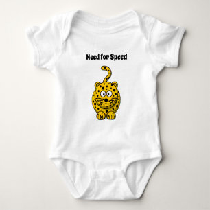 Need for Speed, Funny Cheetah Cartoon Cat Design Baby Bodysuit