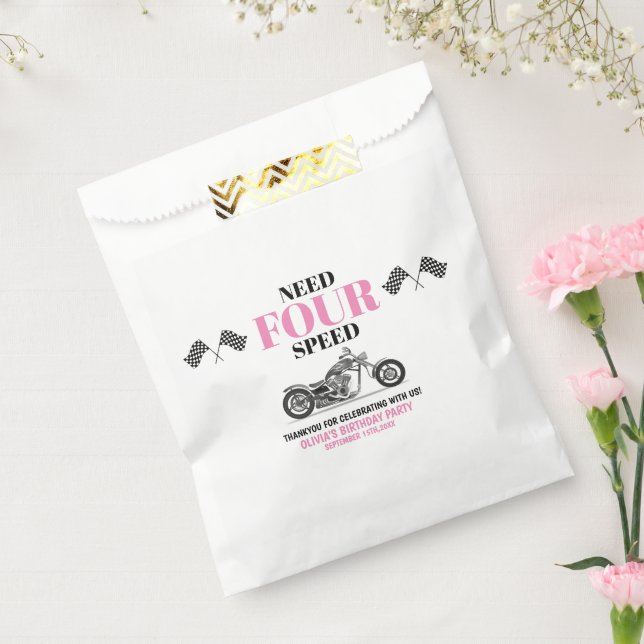 Need Four Speed Pink Heavy Bike Fourth Birthday  Favour Bag (Sealed)