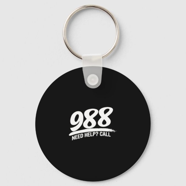 Need Help Call 988 Long Sleeve  Key Ring (Front)