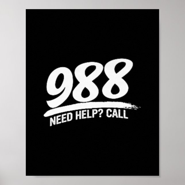 Need Help Call 988 Premium  Poster (Front)