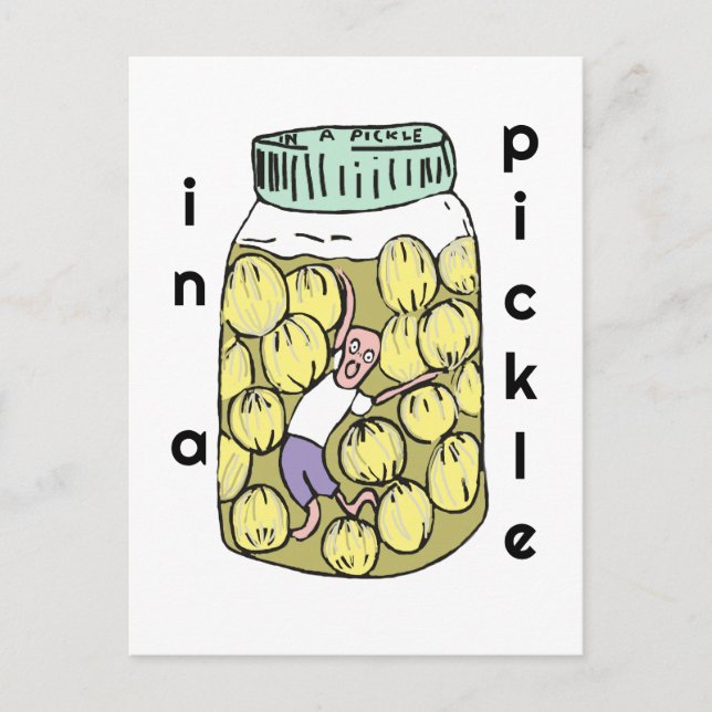Need help in a pickle pickled onion jar postcard (Front)