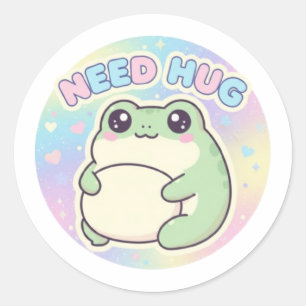 Need Hug Frog Sticker Cute Self Hug Frog Kawaii Ae