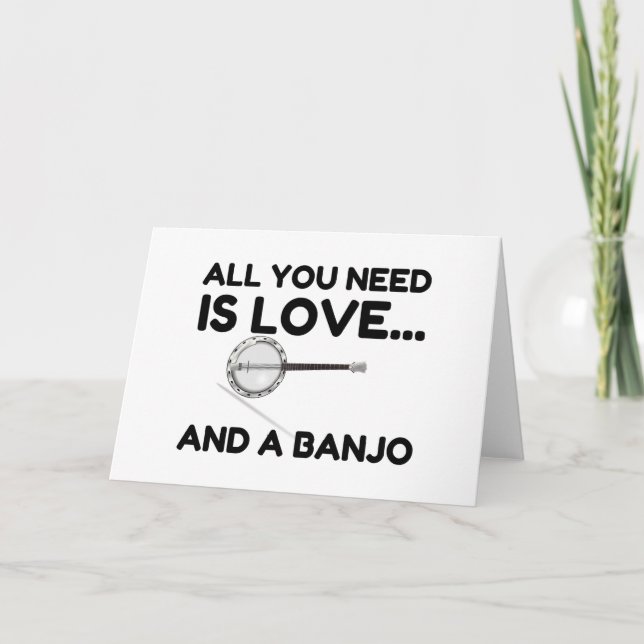 NEED LOVE AND A BANJO HOLIDAY CARD (Front)