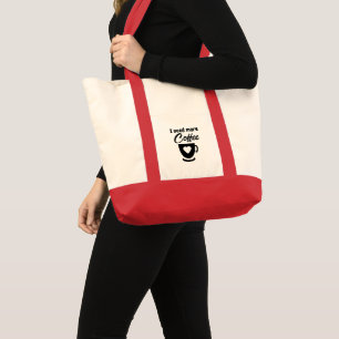 Need more coffee black tote bag