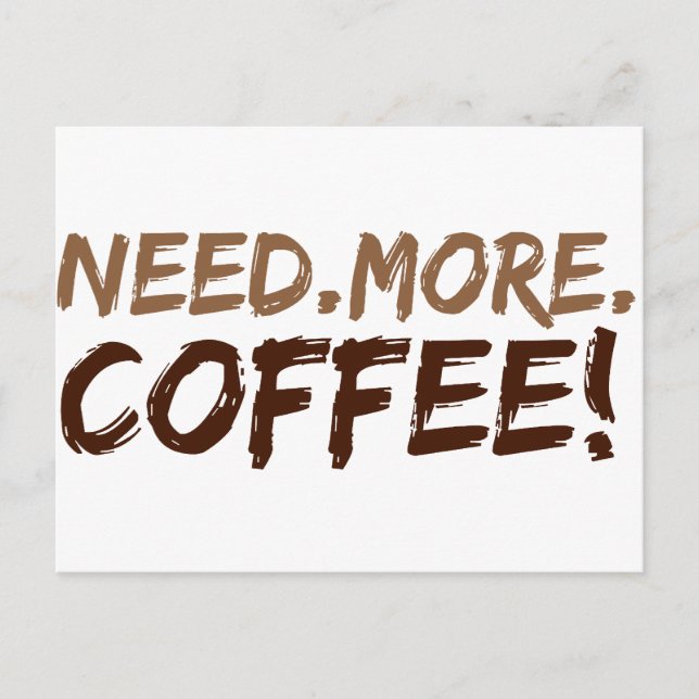 Need More Coffee Postcard (Front)