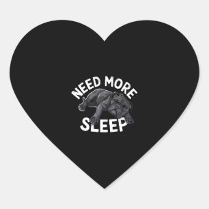 Need More Sleep Bulldog Humour for Dog Lovers Heart Sticker