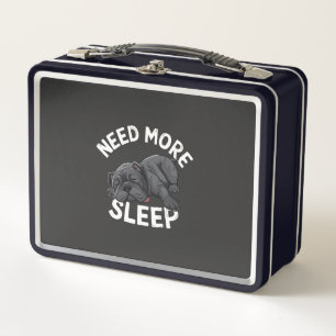 Need More Sleep Bulldog Humour for Lazy Days Metal Lunch Box