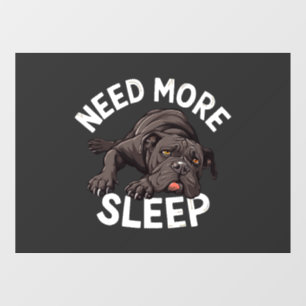 Need More Sleep Bulldog Illustration for Dog