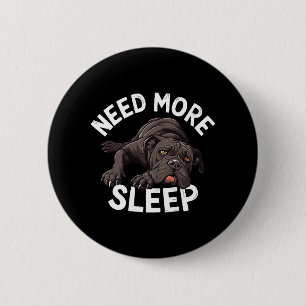 Need More Sleep Bulldog Illustration for Dog 6 Cm Round Badge