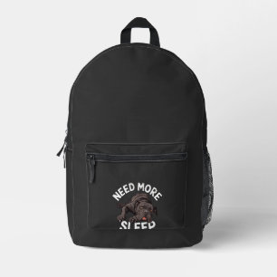 Need More Sleep Bulldog Illustration for Dog Printed Backpack