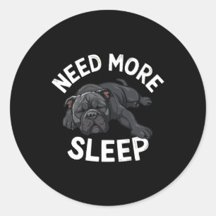 Need More Sleep Bulldog Illustration Relaxation Classic Round Sticker