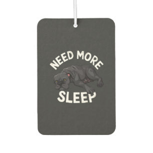 Need More Sleep Tired Dog Illustration for Dog Car Air Freshener
