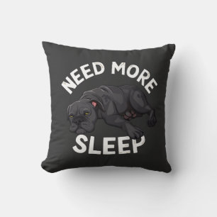 Need More Sleep Tired Dog Illustration for Dog Cushion