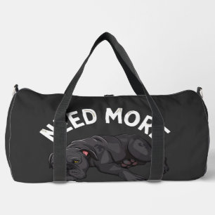 Need More Sleep Tired Dog Illustration for Dog Duffle Bag