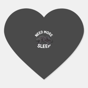 Need More Sleep Tired Dog Illustration for Dog Heart Sticker
