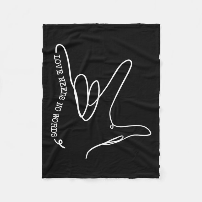 Need No Word Asl Autism Awareness Sped Teacher  Fleece Blanket (Front)