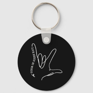 Need No Word Asl Autism Awareness Sped Teacher  Key Ring