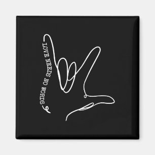 Need No Word Asl Autism Awareness Sped Teacher Magnet