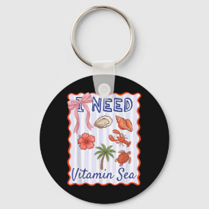 Need Ocean Vibes Girly Coastal nk Bow Coquette es Key Ring