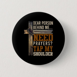 Need Prayer Tap My Shoulder Christian Men Women (o 6 Cm Round Badge