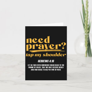 Need Prayer Tap My Shoulder Christian Men Women (o Card