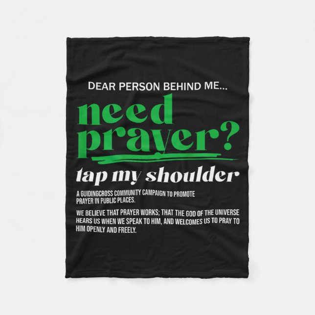 Need Prayer Tap My Shoulder Christian Men Women (o Fleece Blanket (Front)