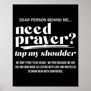 Need Prayer Tap My Shoulder Christian Men Women (o Poster