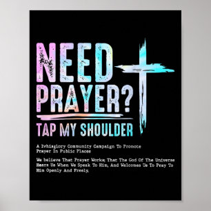 Need Prayer Tap My Shoulder Christian Men Women (o Poster