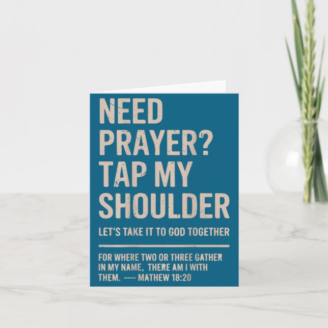 Need Prayer Tap Shoulder Christian Card (Front)