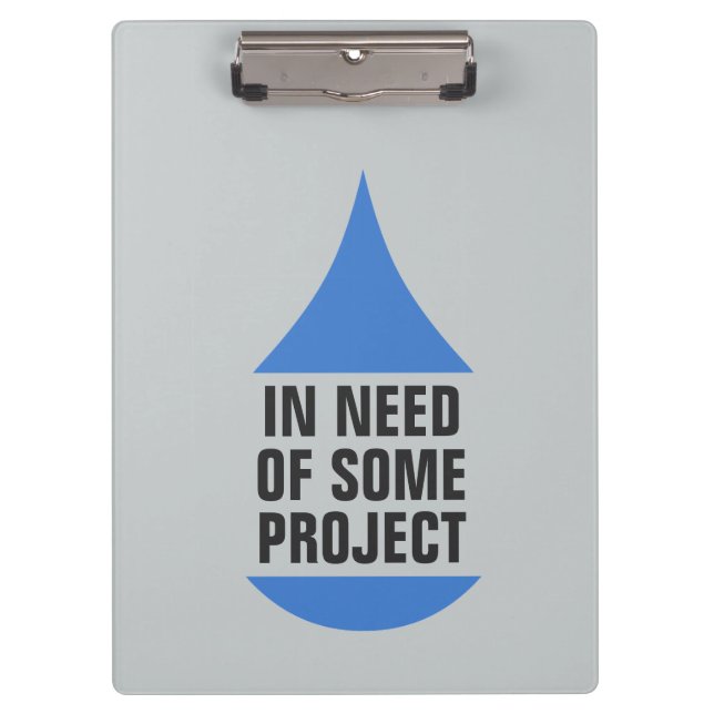 Need Project Stylistic Blue Drop Clipboard (Front)