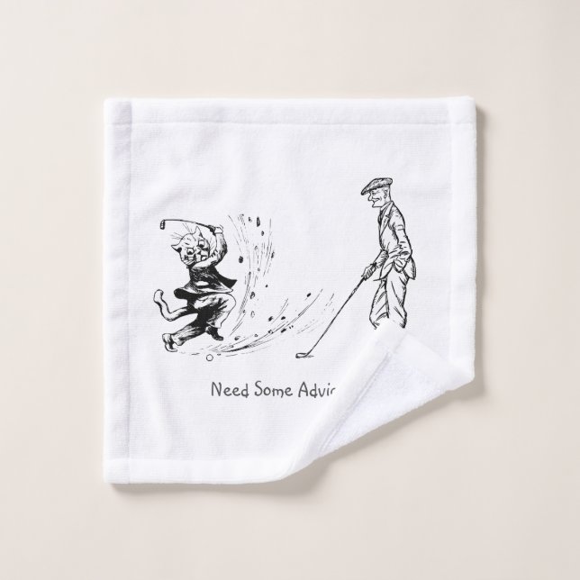 Need Some Advice (funny golfing cat)?   Wash Cloth (Wash Cloth)