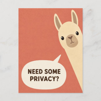 Need Some Privacy Funny Alpaca Humour Postcard