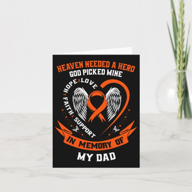 Needed A Hero God Picked My Dad Leukaemia Awarenes Card (Front)