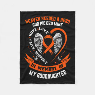 Needed A Hero God Picked My Goddaughter Leukaemia  Fleece Blanket