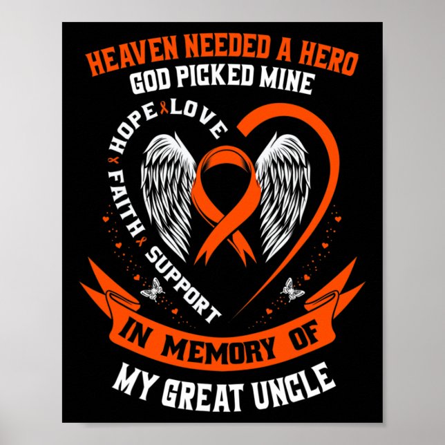 Needed A Hero God Picked My Great Uncle Leukaemia  Poster (Front)
