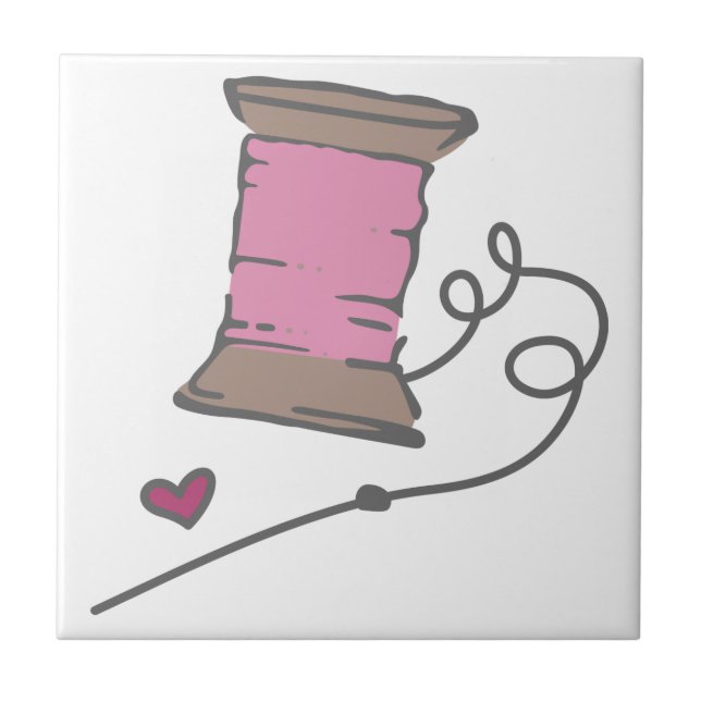 Needle And Thread Ceramic Tile (Front)