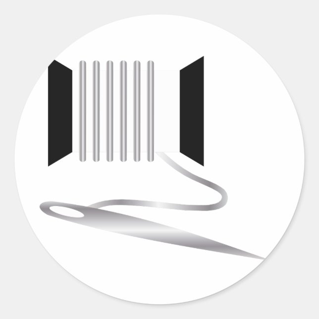 Needle and Thread Classic Round Sticker (Front)