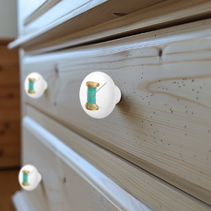 Needle and Thread Sewing Supplies Ceramic Knob