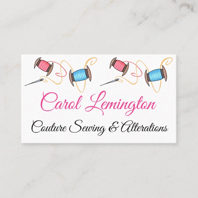 Needle and Threads Personalised Business Card (Front)