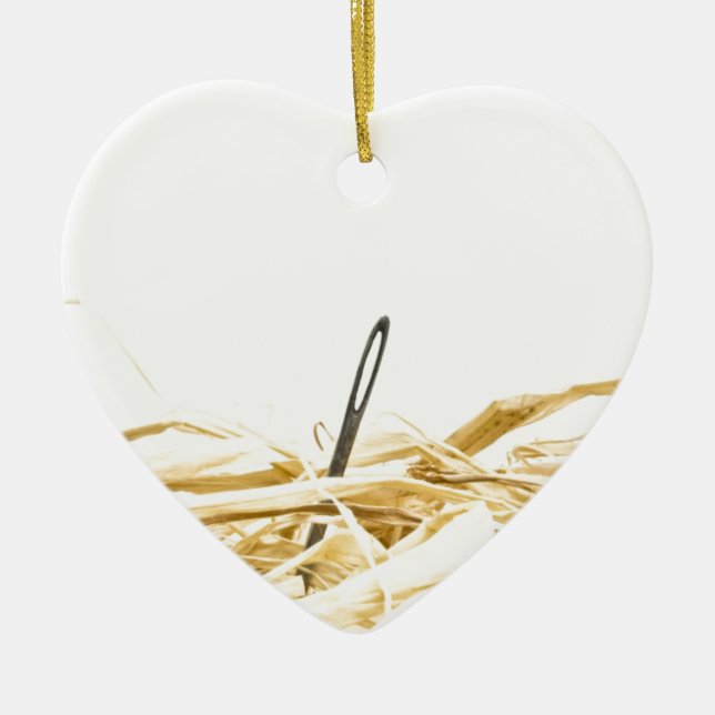 needle in a haystack ceramic tree decoration (Front)