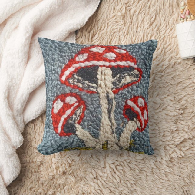 NEEDLE PUNCH MUSHROOM PILLOW DESIGN (Blanket)