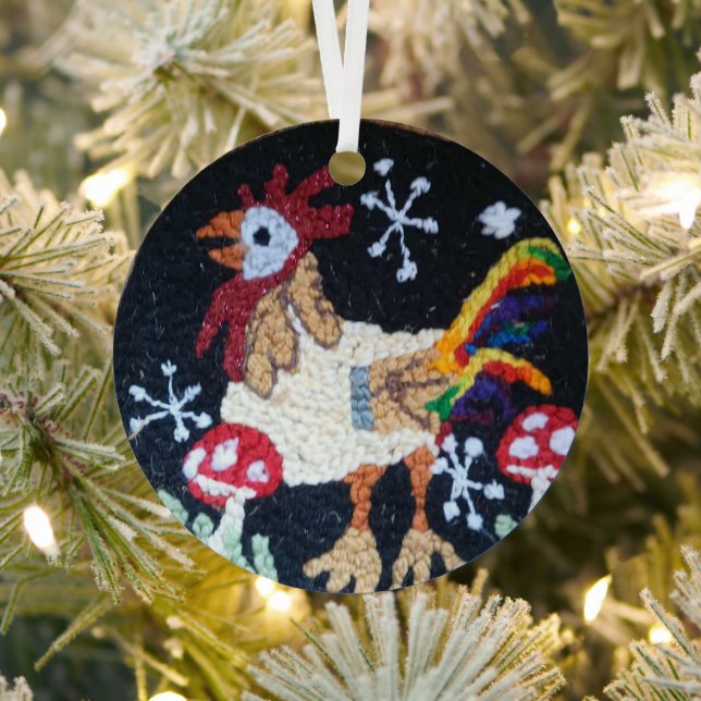 Needle Punch rooster design ornament (Insitu)