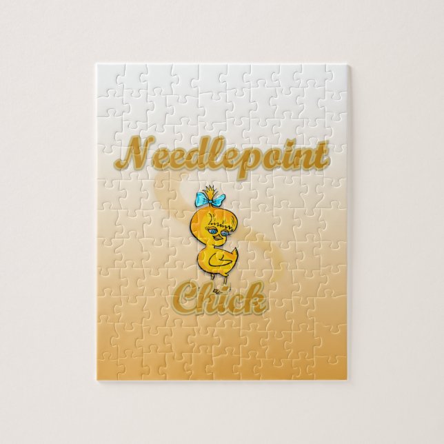 Needlepoint Chick Jigsaw Puzzle (Vertical)