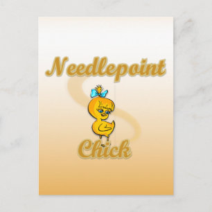 Needlepoint Chick Postcard