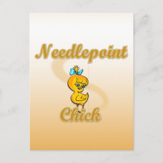 Needlepoint Chick Postcard (Front)