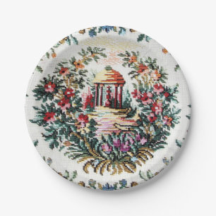 NEEDLEPOINT LANDSCAPE 2 PAPER PLATES