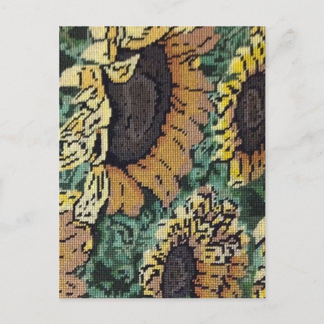 Needlepoint Sunflower Postcard (Front)
