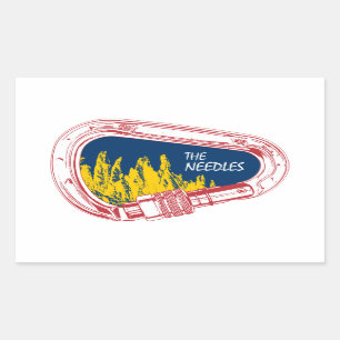 Needles Climbing Carabiner Rectangular Sticker